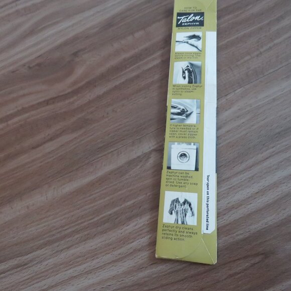 VINTAGE TALON 1960s Zephyr Metal Zipper in Lemon Yellow Retro Hippie NWT - Picture 5 of 6